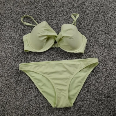 Bikini traje de baño Abercrombie Fitch para mujer medio verde con aros acolchado dos piezas Foto 1 de 4