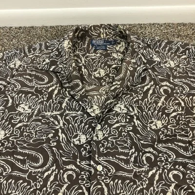 Camisa Polo Ralph Lauren Vintage Cachemira Suroeste Campamento Cuello Lazo Para Hombres Grande Foto 1 de 4