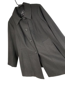 London Fog Womens Black Pea Coat Size 2X RY10372 Wool Blend EUC - Picture 1 of 9