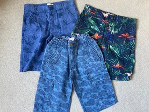 3 Pairs Boys' Shorts, Age 8-10 Yrs, Blue, Next, Pumpkin Patch - Picture 1 of 3