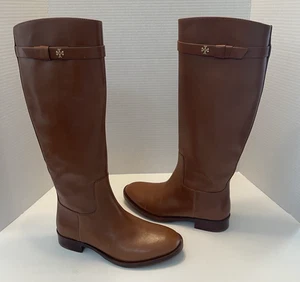 NWOT TORY BURCH EVERLY STRAP RIDING BOOTS BOOT SIERRA TAN SIZE 6 W (WIDE) - Picture 1 of 13