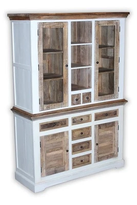 Buffet Buffetschrank 140cm Massivholz Mango weiß natur NEU OVP!!! - Bild 1 von 2