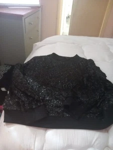 Black Sparkly Sequin By SimplyBe Top Size 26 - Picture 1 of 3