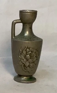 Jarrón miniatura vintage Yamatogumi antimonio mercancía floral llave griega yate Japón - Imagen 1 de 5