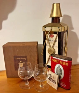VINTAGE SWISS HARMONY WHISKY BOTTLE & Hennessy Glasses Box Gift Set - Picture 1 of 3