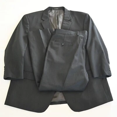 Pronto Uomo Platinum 50R 42x29 Gris Carbón 100% Lana Hombres Chaqueta Pantalones Traje Foto 1 de 4