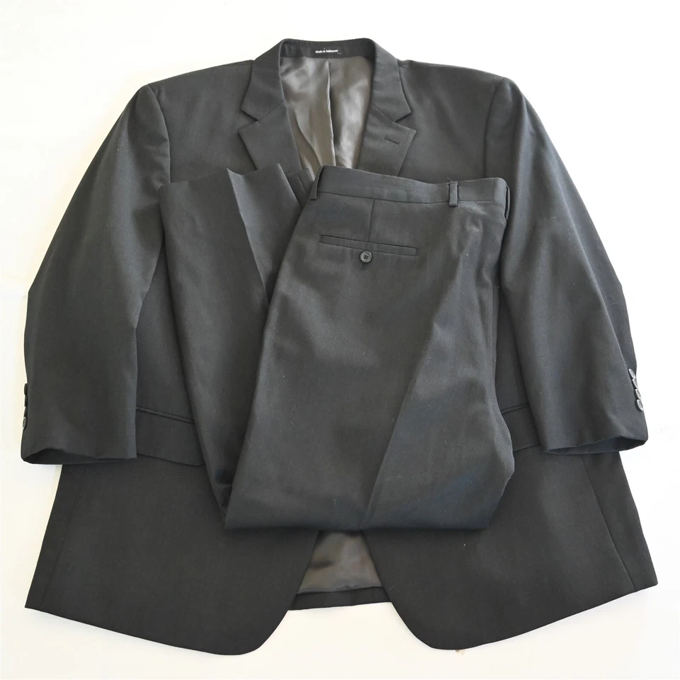 Pronto Uomo Platinum 50R 42x29 Gris Carbón 100% Lana Hombres Chaqueta Pantalones Traje Foto 1 de 4