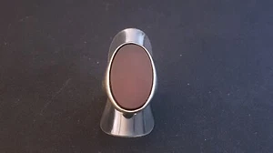 Classy Unisex Dark Carnelian Large Sterling Silver Statement Ring K/5½ 11.2g - Picture 1 of 22