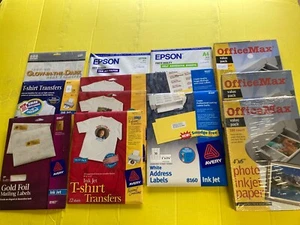 GRAN LOTE DE PAPEL DE INYECCIÓN DE TINTA, ETIQUETAS, TRANSFERENCIAS DE CAMISETAS, BRILLA EN LA OSCURIDAD - Imagen 1 de 7