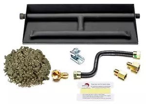 Vented Gas Fireplace Dual Row Burner W/ Connection Kit and BONUS FREE EMBERS! - Picture 1 of 12