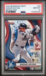 2024 BOWMAN'S BEST #33 SHOHEI OHTANI REFRACTOR PSA 10 Gem Mint Dodgers MVP - Picture 1 of 2