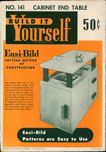 1952 Easi-Bild #141 Cabinet End Table Full Size Pattern - Unused - Picture 1 of 1
