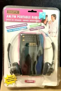 GPX AM/FM Portable Radio With Headphones - Picture 1 of 6