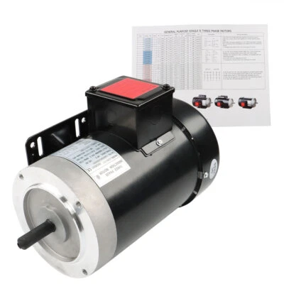 2 HP Electric Motor 3 Phase 56C Frame 1800 RPM TEFC  230 / 460 Volt New - Image 1 of 4