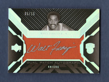 WALT FRAZIER CLYDE DREXLER 2007-08 UD BLACK DUAL AUTOGRAPH PATCH AUTO SP # / 15