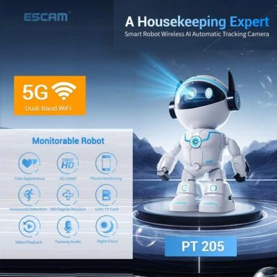  2MP 2.4/5G Wireless Wifi Home Smart IP Camera Security Robot Camera PT 360°/90° - Image 1 of 4