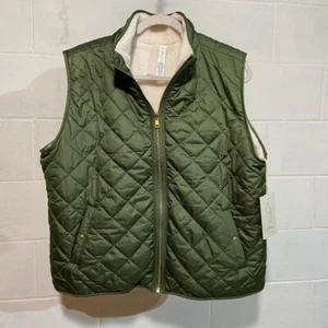 Joie Women's Puffer Vest XL Sage Green Reversible Quilted Outdoors Casual NWT - Picture 1 of 8