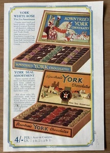 ROWNTREE’S YORK CHOCOLATES Advert White Rose Seal Assortment Box Of - Picture 1 of 2