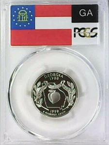 1999-S 25C State Quarter Georgia PCGS PR69 DCAM 90% Silver 22llau0419 - Picture 1 of 4