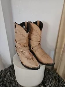 Botas de Vaquero Shyanne Western para Mujer 9,5 Slouch Cuero Beige Media pantorrilla - Imagen 1 de 8