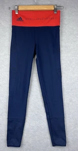 Womens Leggings Adidas X Stella McCartney Blue Red 7/8 Length Climacool Gym XS - Picture 1 of 9