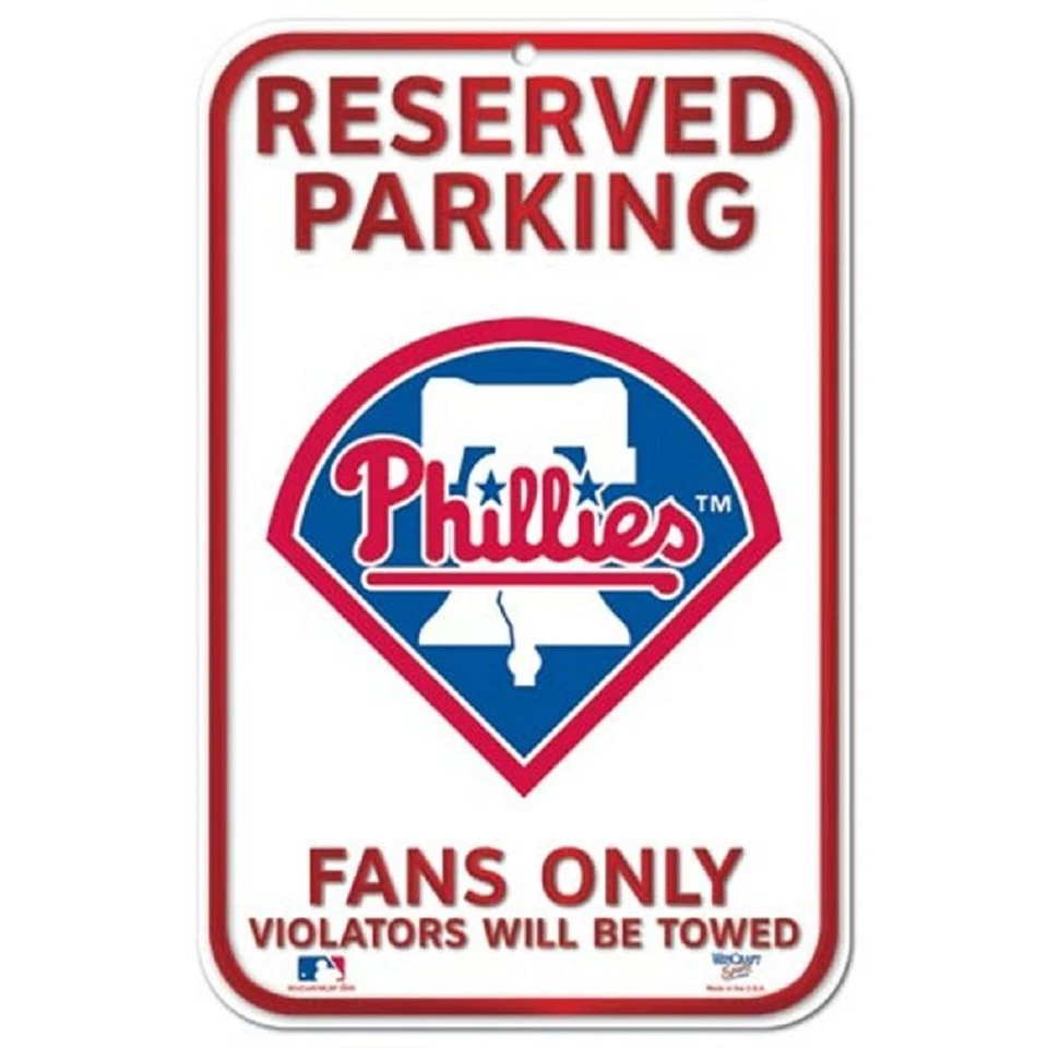 NHL Philadelphia Phillies Wincraft 11" x 17" Plastic "Reserved Parking" Sign NEW - Image 1 of 1