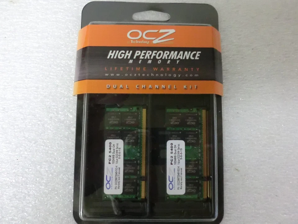 OCZ High Performance Memory 2GB Kit (2x1GB) PC2 5400 SODIMM - New/Factory Sealed - Image 1 of 1