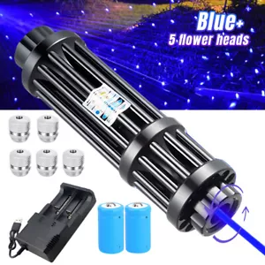 Blue Burning Laser Pointer Adjustable Beam Light Torch Lazer Visible Dot Light - Picture 1 of 12