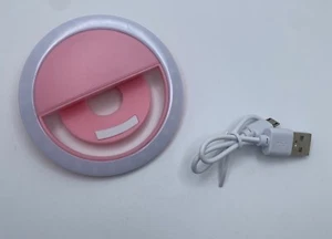 Selfie Ring Light Clip On 36 LED 3 Brightness Level iPhone/ Android Rechargeable - Picture 1 of 8