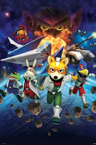 PÓSTER STAR FOX 64 - PERSONAJES 24x36 ¡¡NUEVO FOX MCCLOUD ARWING LYLAT WARS!!! Foto 1 de 1