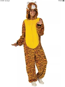 Rubie's Orange Tiger Comfy Wear One-piece Hooded Jumpsuit Adult Size Costume S/M - Picture 1 of 6