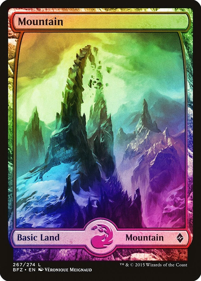 Mountain (267) FOIL Battle for Zendikar NM Extended / Full Art CARD ABUGames - Image 1 of 1