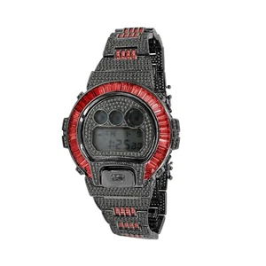 New Icy Authentic Baguette Red Ruby Black Gold Casio G-Shock DW-6900 Watch - Picture 1 of 6