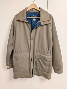Vintage Woolrich Jacket Mens Medium Beige Wool Parka USA Made Outdoor 60s 70s - Picture 1 of 10