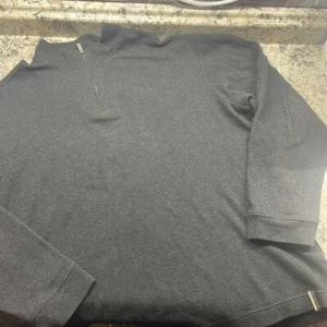 Maglione pullover Axis Modern Coast uomo 1/4 zip grigio grande cotone cashmere misto - Foto 1 di 7