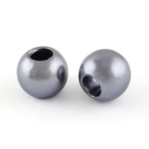 100 cuentas espaciadoras de bolas de plástico ABS gris liso - 12 mm - orificio grande: 5 mm - Imagen 1 de 1