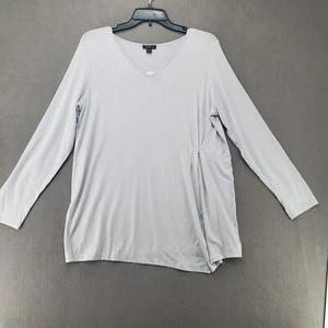 J Jill Wearever Top Shirt Damen mittelgrau Rundhals Langarm Stretch - Bild 1 von 21