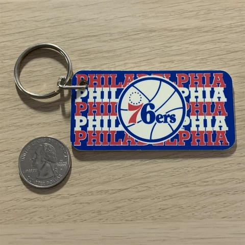 Philadelphia 76ers Tag Express Plastic NBA Basketball Keychain Key Ring #39886 Cover