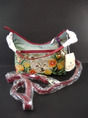 Anuschka Convertible Hobo Leather Handbag With Shoulder Strap. New. With Tags. - Image 1 of 4