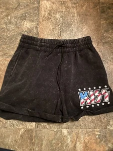 Kiss Band Shorts Unisex Erwachsene Gr. M anthrazit grau rot weiß blau Logo Souvenir - Bild 1 von 8