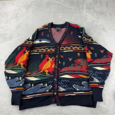 Vintage Coogi Mens Sz Large Pure New Wool Kangaroo Made in Australia 3D Textured - Image 1 of 4