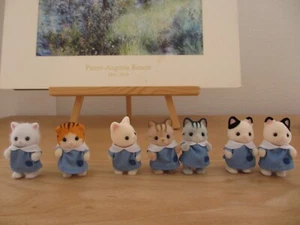 Sylvanian Families 7 Baby Knights Figures Cats in Nursery Calico Critters RARE - Picture 1 of 11
