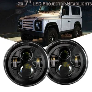Pair 7" Inch H4 LED Headlight For Land Rover Defender 90 110 RHD + LHD E MARKED - Picture 1 of 12