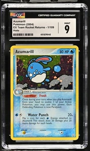 🌀Azumarill 1/109 Team Rocket Returns Holo CGC 9 Como Nuevo Doble Remolino🌀 - Imagen 1 de 2