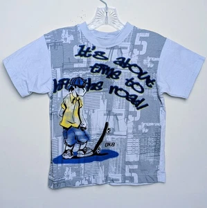 Vintage Oshkosh B'Gosh Skateboarding Graffiti Y2K 90s Shirt Boys Size 6 - Picture 1 of 7