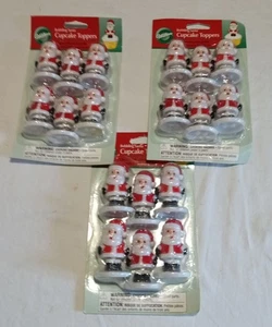 Wilton 3packs Bobbling Santa Cupcake Toppers 18 New In Box - Picture 1 of 3