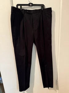 Studio Suits Herren UNGESÄUMT Kleid/Anzug Hose XL 42" Taille schwarz 100 % Wolle neu mit Etikett - Bild 1 von 6
