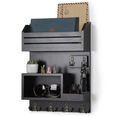 Porta llaves Mutsault para organizador de correo montado en la pared con 6 llaves de metal... Foto 1 de 4