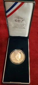 1990 P Eisenhower Centennial 90% Silver Dollar Proof Commemorative Coin COA - Picture 1 of 4
