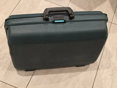 罕见:老式 1990 年新秀丽牡蛎 GL 硬壳行李箱,组合锁,绿色 — 第 1/4 张图片